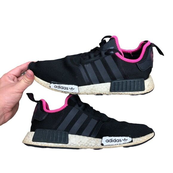 2019 Adidas NMD R1 Black Shock Pink Size 12 - Picture 8 of 16